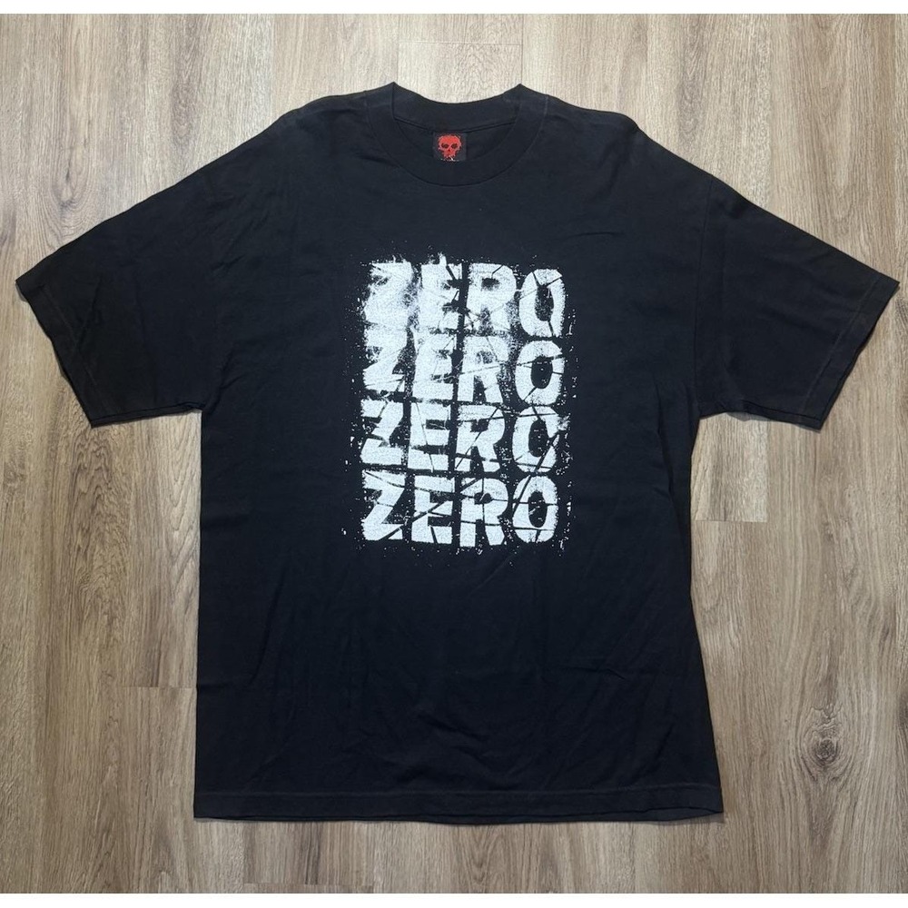 Vintage Y2K ZERO Skateboards Black T Shirt‎ Mens Size XL